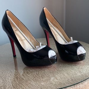 Christian Louboutin Black Peep Toe Pumps-Size 38EU